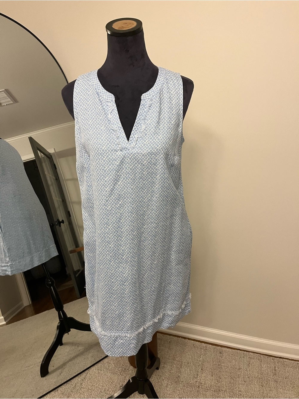 Tommy Bahama dress with fringe   Light Blue Patterned Women’s